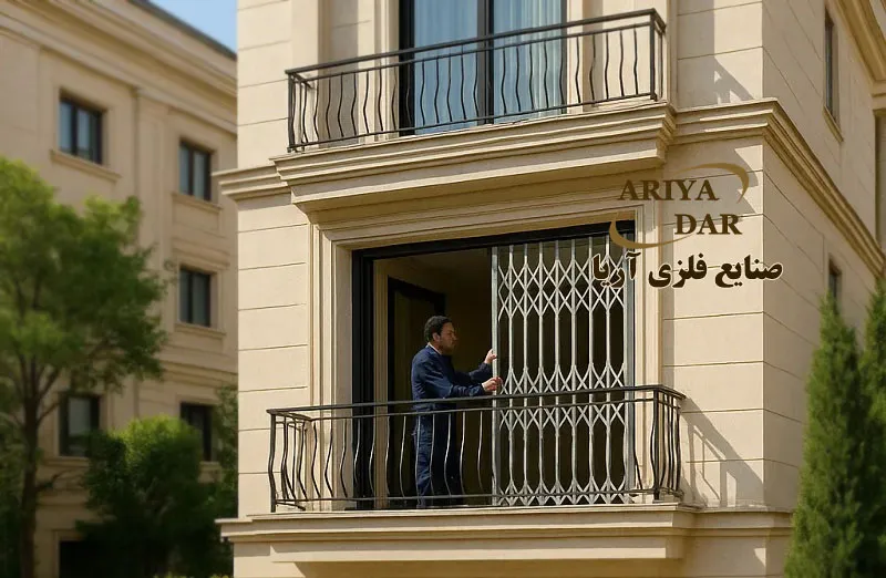محافظ بالکن متحرک آکاردئونی تاشو و بازشو